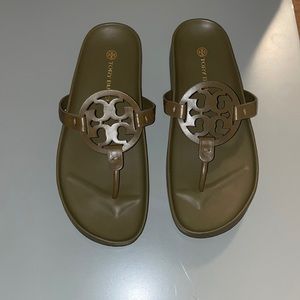 Tory Burch Miller Cloud Sandal size 10 1/2 Moss Green